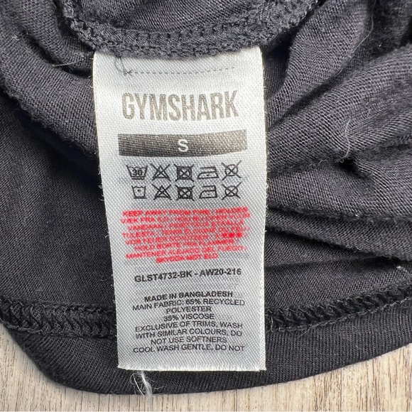 Gymshark Essential Tee Asymmetrical Split Side Knot Tie Black Size Small T-Shirt - Picture 8 of 8